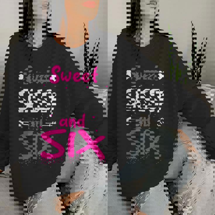 Happy 6Th Birthdayweetassy Andix Girls 6歳 レディーススウェットシャツ 彼女への贈り物