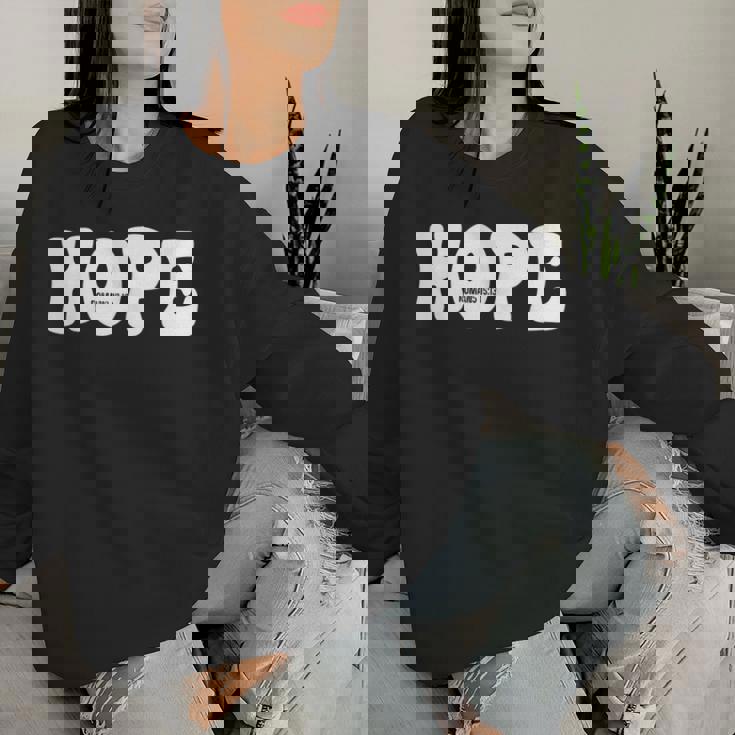 Hope Romans 15 13 レトロ グルービー 面白い クリスチャン 信仰 聖書 J レディーススウェットシャツ 彼女への贈り物