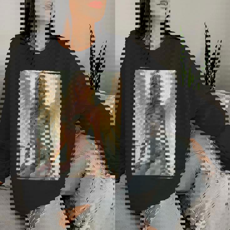 Hot Girl On 男性用 セクシーな天使の座り グランジ レディーススウェットシャツ 彼女への贈り物