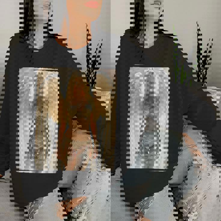 Hot Girl On 男性用 セクシー ブロンド エンジェル ガール ピンナップ レディーススウェットシャツ 彼女への贈り物