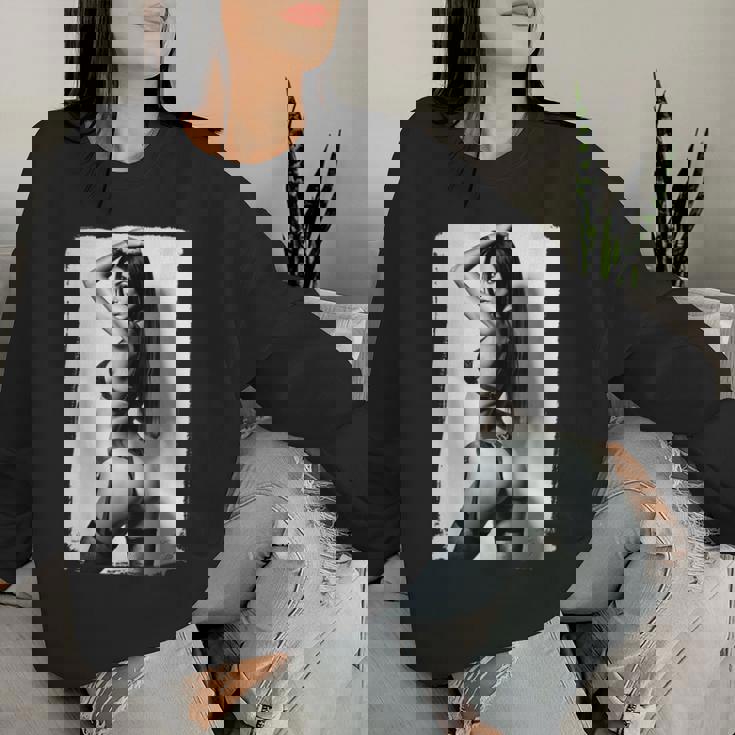 Hot Girl On 男性用 セクシー ブーティー ビキニ モデル 2 Bw レディーススウェットシャツ 彼女への贈り物