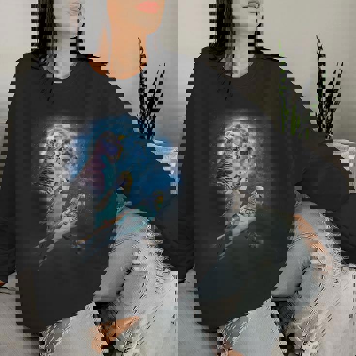 Howling At The Moon シャツ インコシャツ ファニーセキセイインコシャツ レディーススウェットシャツ 彼女への贈り物