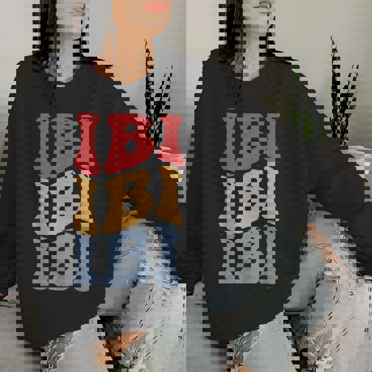 Ibi City Groovy レトロ レディーススウェットシャツ 彼女への贈り物