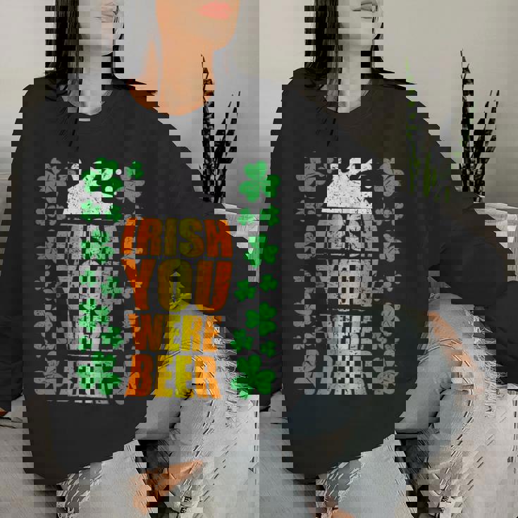 Irish You Were Beer 聖パトリックの日 ビアマグ 面白い レディーススウェットシャツ 彼女への贈り物