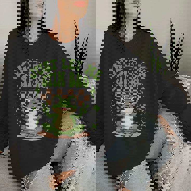 Just Let Metim Bro Groovy Let Metim Bro自閉症啓発 レディーススウェットシャツ 彼女への贈り物