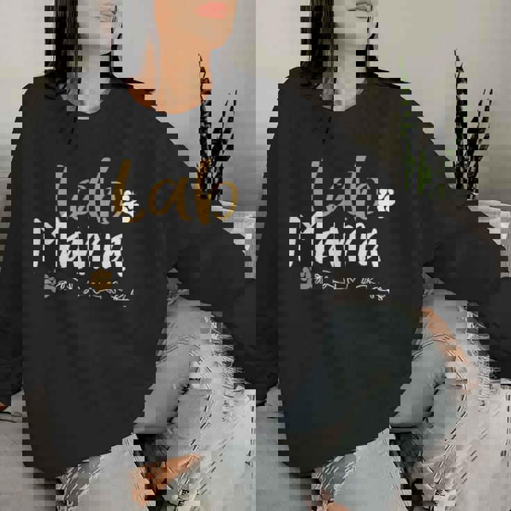 Lab Mom Lab Mama ラブラドールレトリバー シャツ かわいいペット愛好家 犬 レディーススウェットシャツ 彼女への贈り物