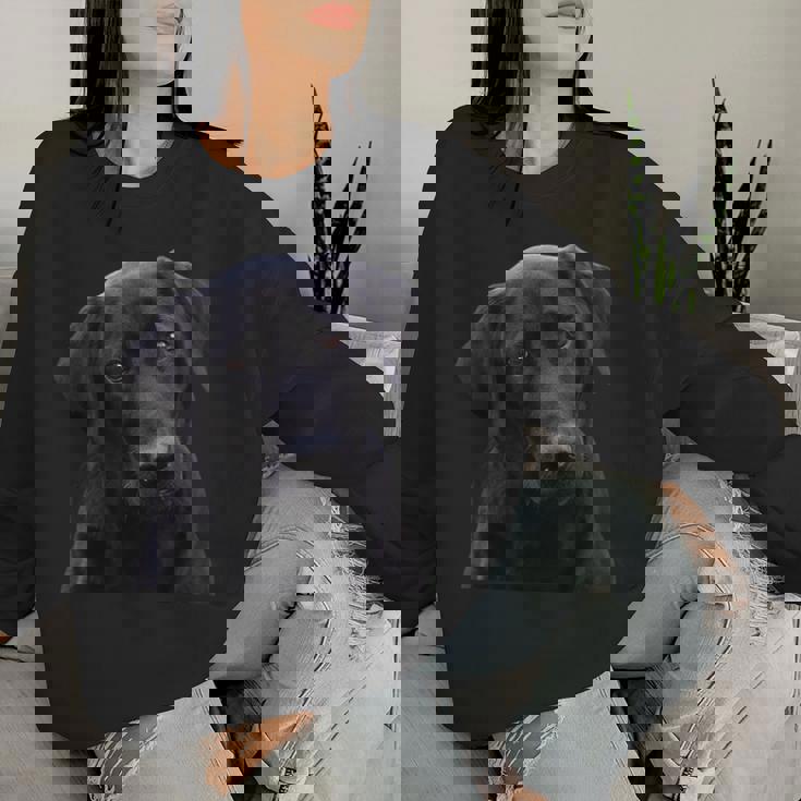 Love Is Labrador Retriever シャツ ブラック ラボ Mom Dad Dog Lover レディーススウェットシャツ 彼女への贈り物