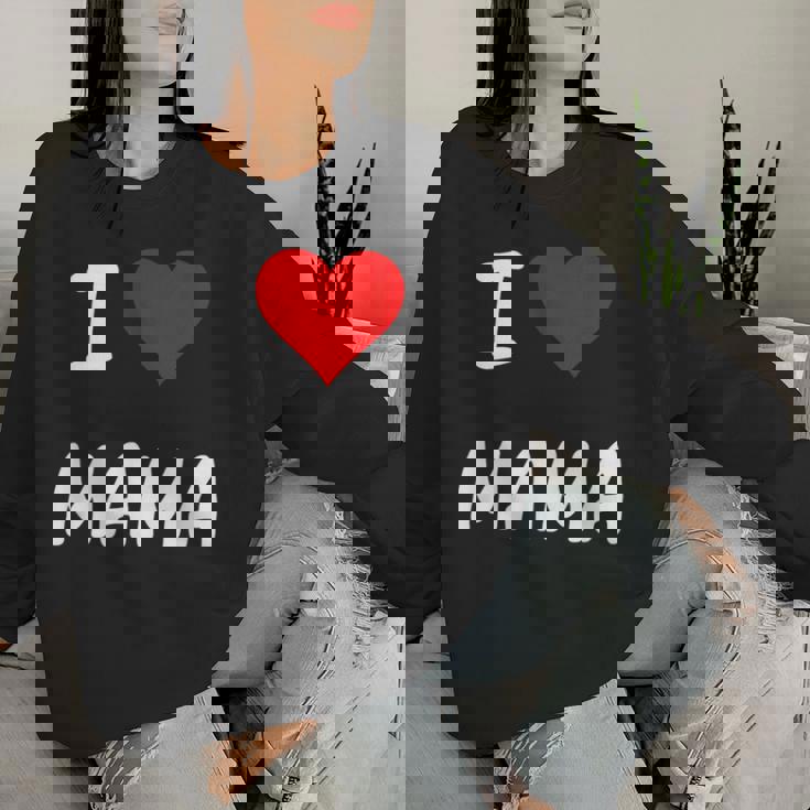 I Love Mama Children Love Heart ベビーチャイルドギフト お母さん レディーススウェットシャツ 彼女への贈り物