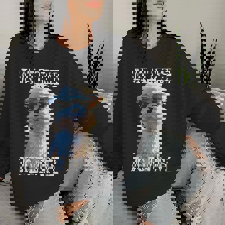 Maltese Mommyマルチーズ ママ 犬 お母さん 母の日 お母さん スウィート・マルチーズ レディーススウェットシャツ 彼女への贈り物