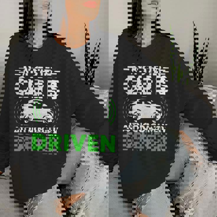 My Other Car Is Autonomally Drived Tech ユーモア レディーススウェットシャツ 彼女への贈り物