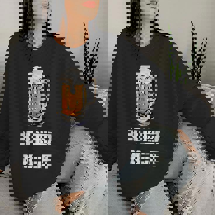 No Beer No Life レディーススウェットシャツ 彼女への贈り物