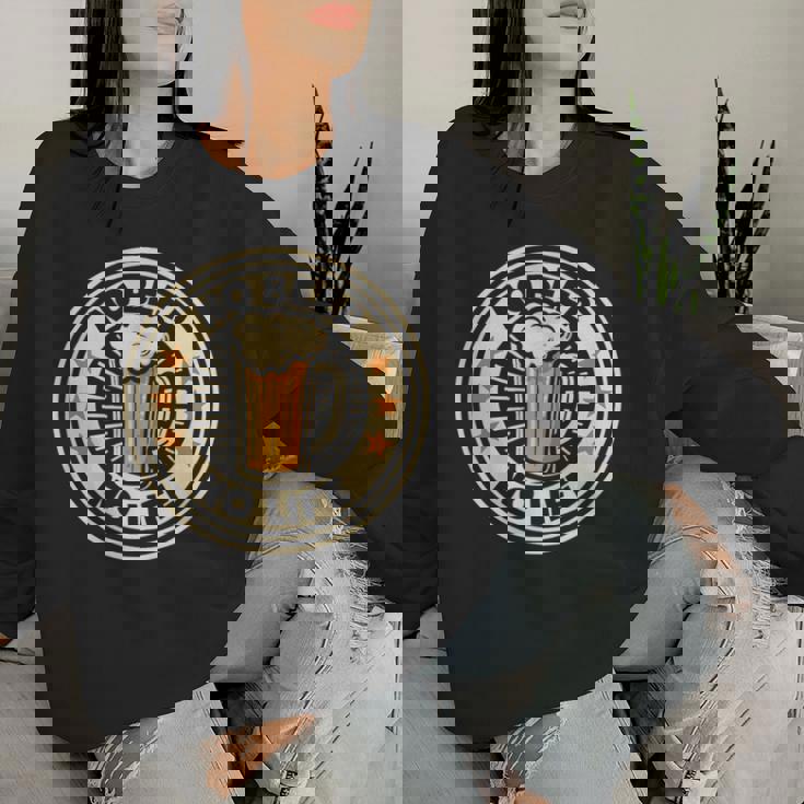 No Beer No Life ヴィンテージドリンク ビール愛好家 ビールファン向け レディーススウェットシャツ 彼女への贈り物