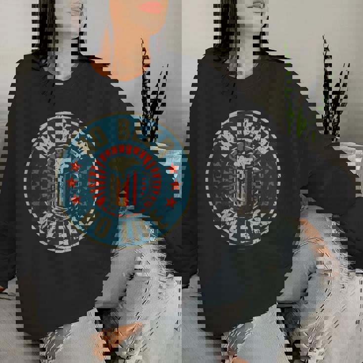 No Beer No Life ヴィンテージ飲酒 ビール愛好家向け ビールファン向け レディーススウェットシャツ 彼女への贈り物