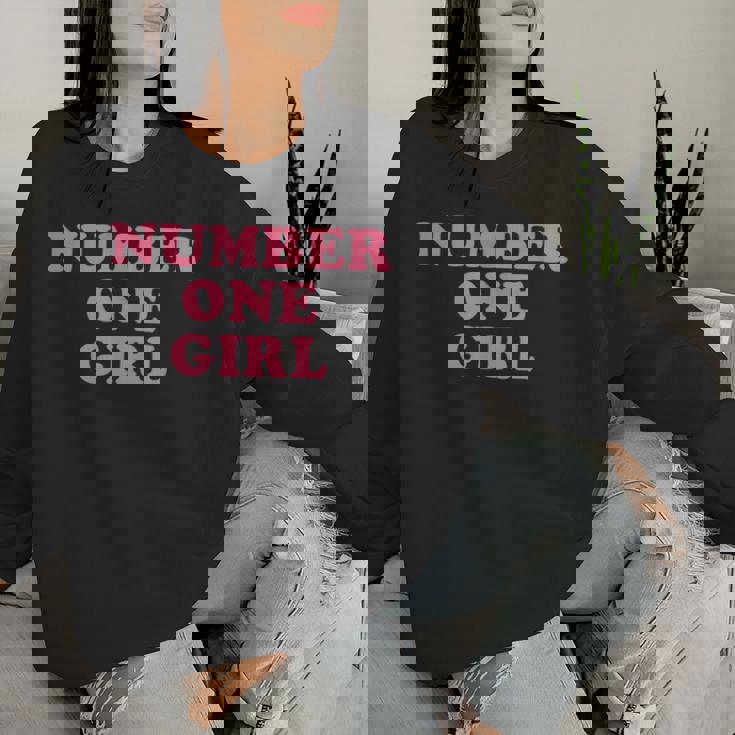 Number One Girl レディーススウェットシャツ 彼女への贈り物