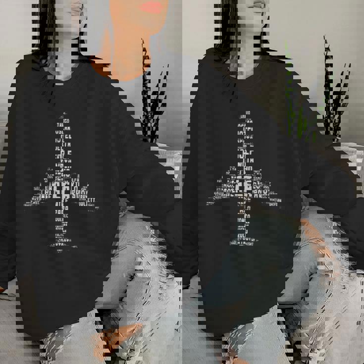 Pilot 飛行機 音声アルファベット 航空 男性 女性 キッズ 男の子 レディーススウェットシャツ 彼女への贈り物