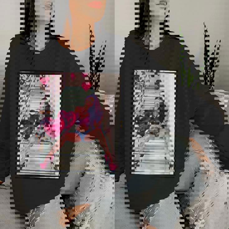 Pinup Girls 「バルーン付きセクシー赤毛ピンナップ1」 レディーススウェットシャツ 彼女への贈り物