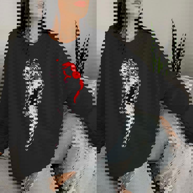 Pretty Girl Devil ピンナップガール トラディショナルフラッシュ レディーススウェットシャツ 彼女への贈り物