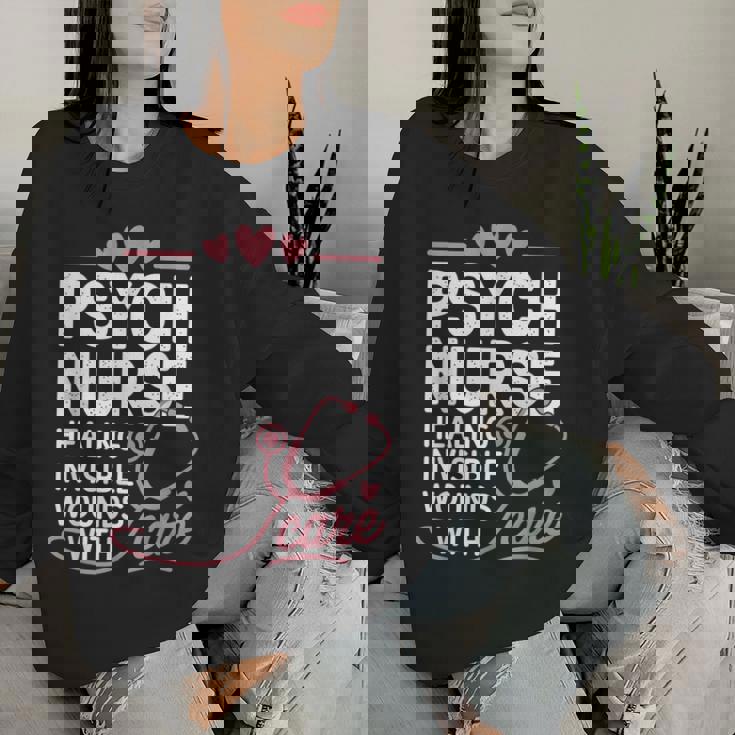 Psych Nurse Mental Health Psychiatric Nursing Appreciation レディーススウェットシャツ 彼女への贈り物