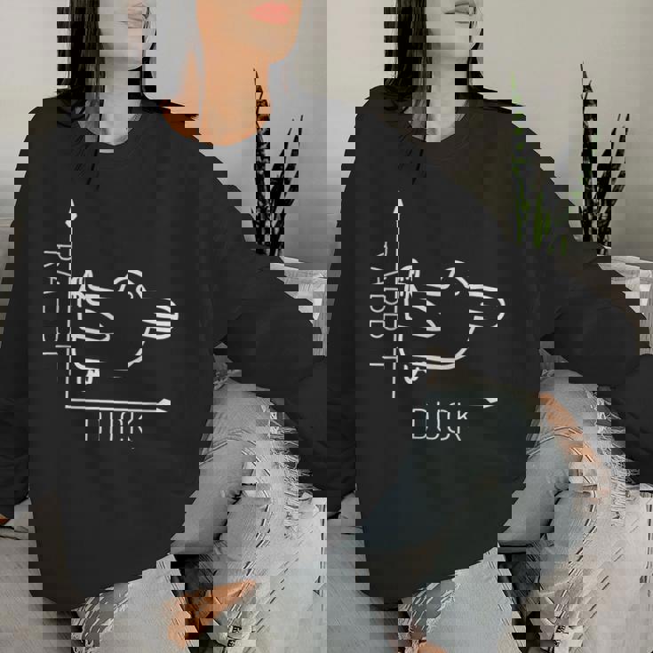 Rabbit Duck ウィトゲンシュタイン ラビットダック 哲学者 レディーススウェットシャツ 彼女への贈り物