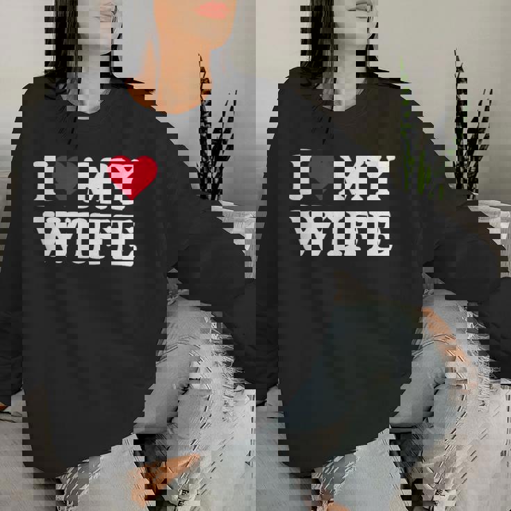 Red Heart I Love My Wife レディーススウェットシャツ 彼女への贈り物