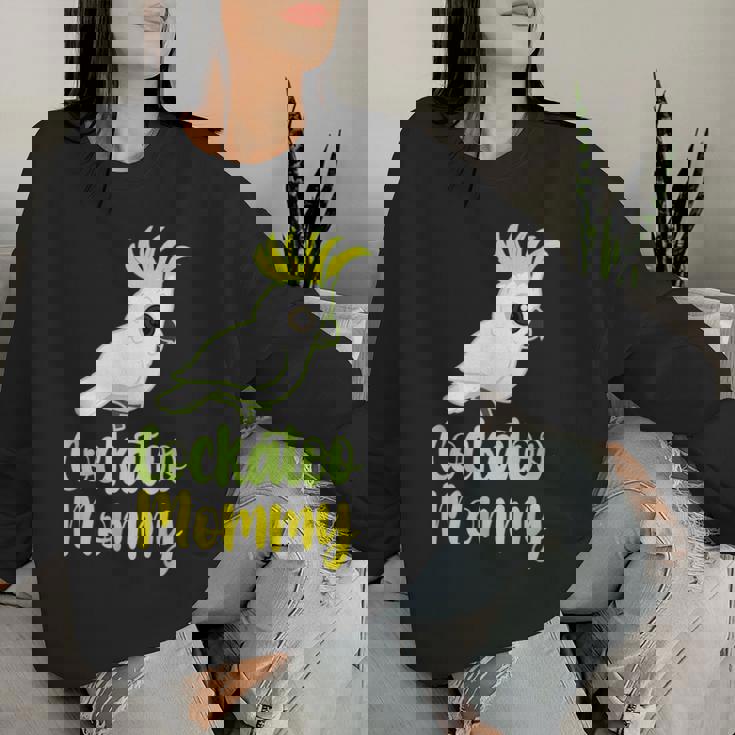 Retro Cockatoo Mother Mom Cockatoo Mommy Cockatiel レディーススウェットシャツ 彼女への贈り物