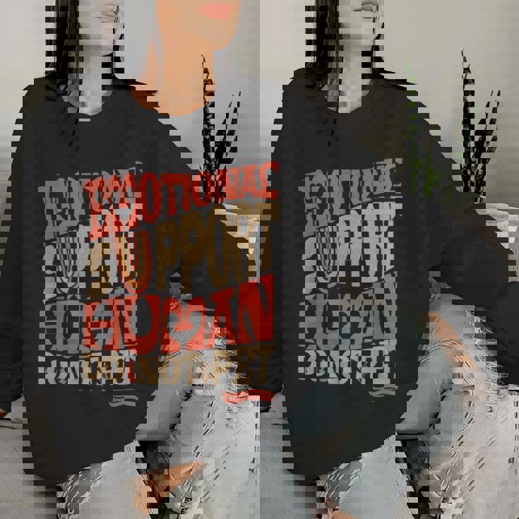 Retro Do Not Pet Emotionalupport Human Groovy レディーススウェットシャツ 彼女への贈り物