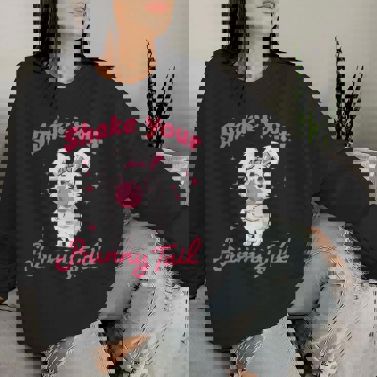 Shake Your Bunny Tail 愛らしいバブルガム レディーススウェットシャツ 彼女への贈り物