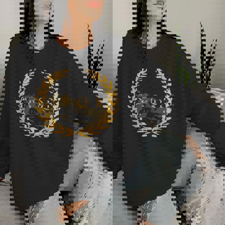 Spqr -Enatus Populus Que Romanus ローマ帝国 レディーススウェットシャツ 彼女への贈り物