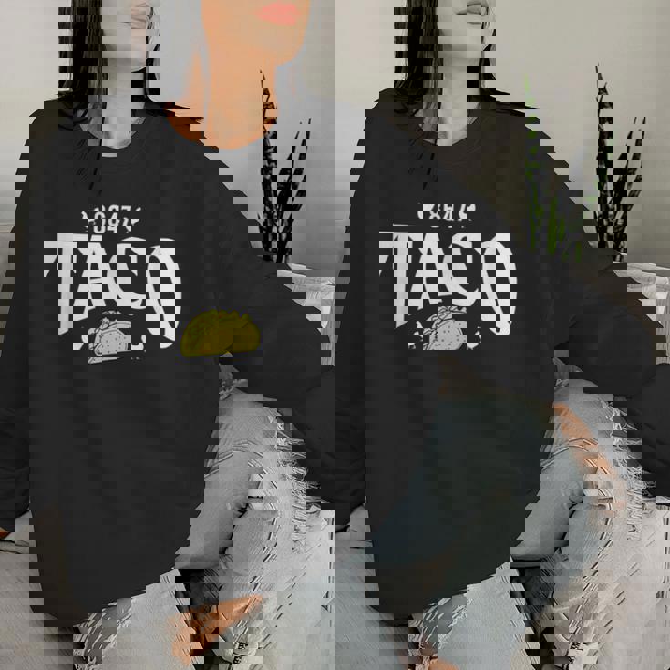 Taco Trump Always Chickens Out 面白いパロディ レディーススウェットシャツ 彼女への贈り物