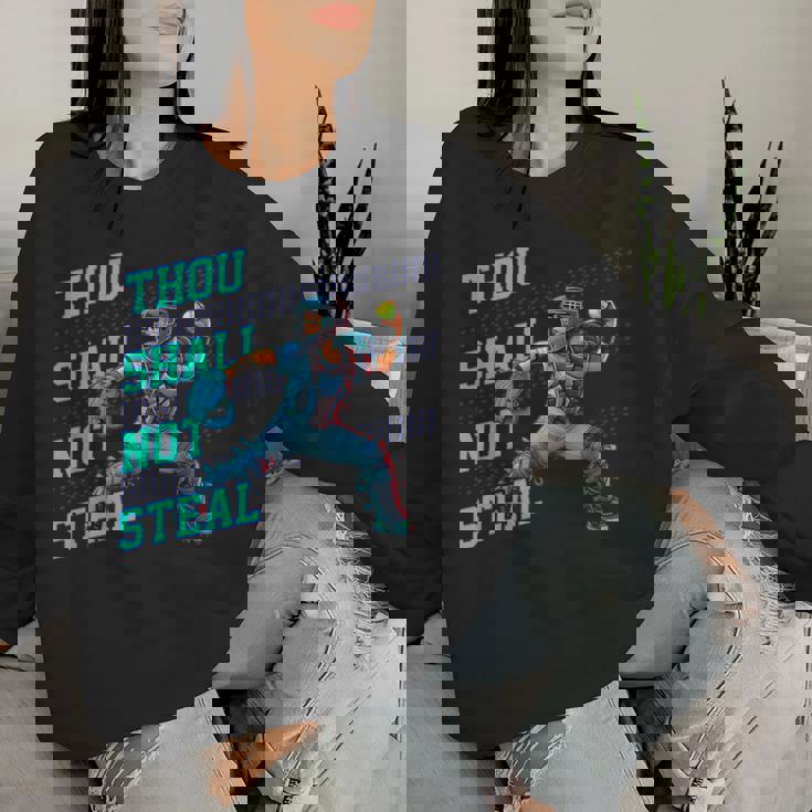 Thouhall Notteal Girls ソフトボールキャッチャー選手名言 レディーススウェットシャツ 彼女への贈り物