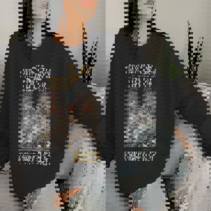 Today Is Slap An Idiot Day I’M Gonna Be Busy Crazy Chicken Women Sweatshirt Gifts for Her