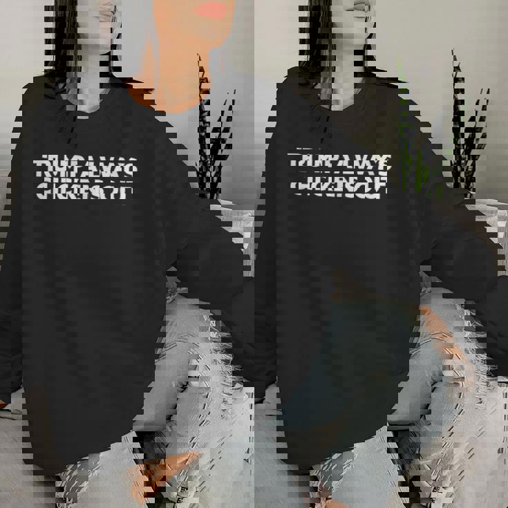 Trump Always Chickens Out Taco レディーススウェットシャツ 彼女への贈り物