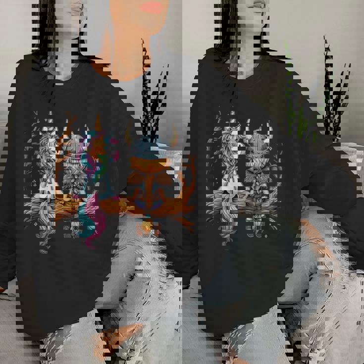 Vikingo Y Unicornio Niños Niñas Hombres Es Niños Y Adultos Sudadera Mujer Regalos para ella