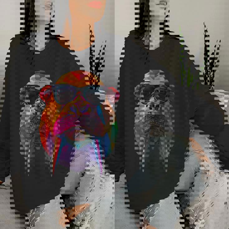 Walrus Dad Mom クールサングラス セイウチ レディーススウェットシャツ 彼女への贈り物