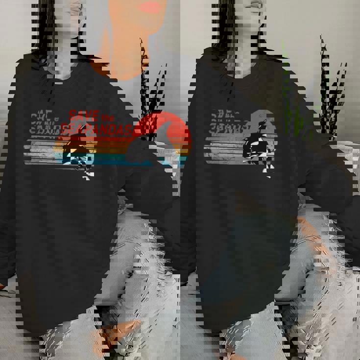 かわいいシャチave Theeapandas レディーススウェットシャツ 彼女への贈り物