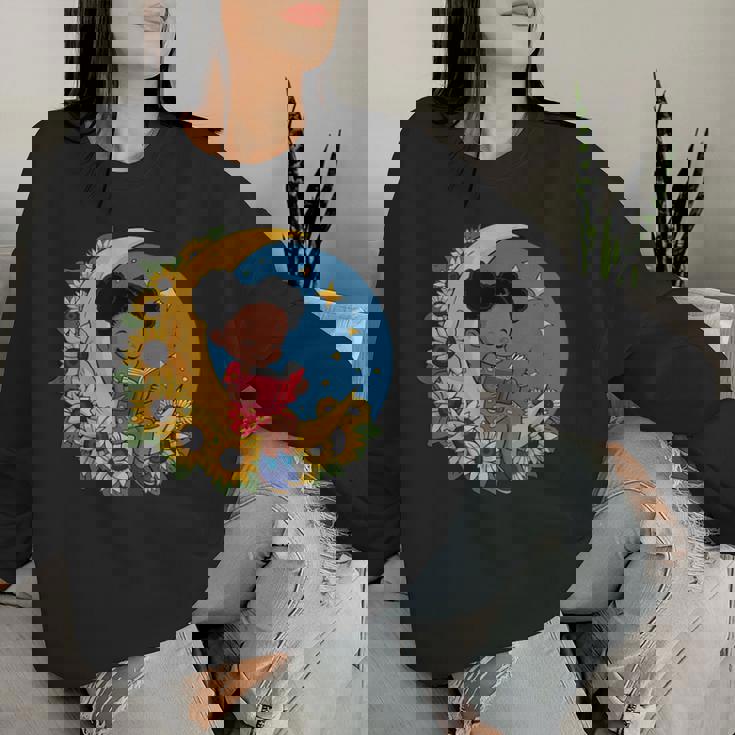 かわいいトップアフリカ系アメリカ人の黒人の女の子 レディーススウェットシャツ 彼女への贈り物