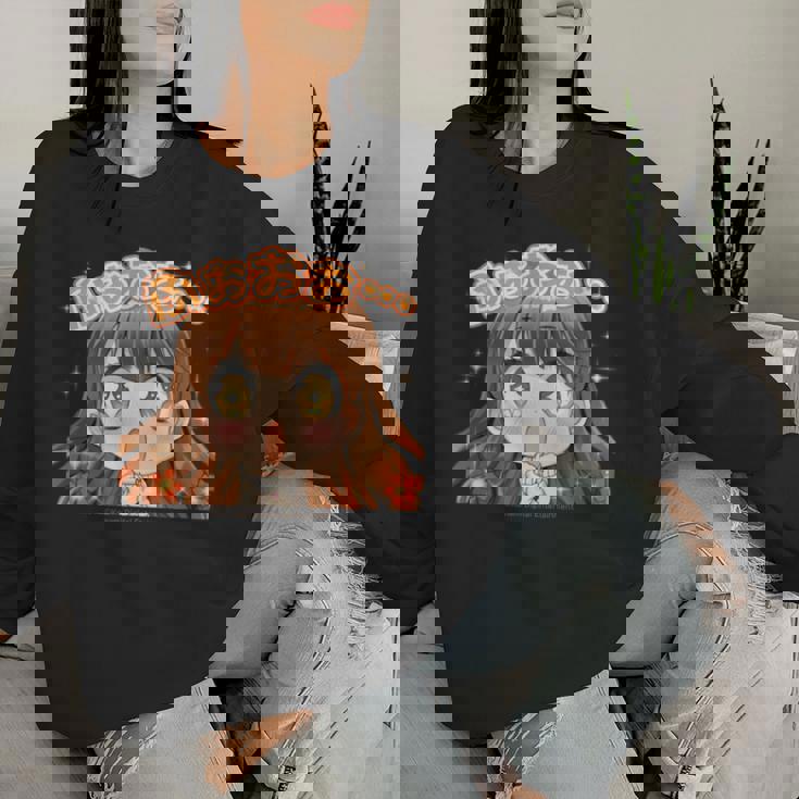 ひなビタスタンプ まり花03「ふおおお…」 レディーススウェットシャツ 彼女への贈り物