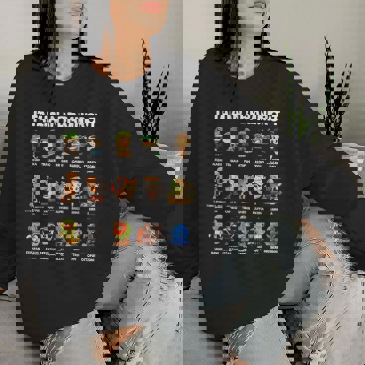 イタリアン ブレイン ミーム キャラクター かわいい 子供 男性 女性 レディーススウェットシャツ 彼女への贈り物