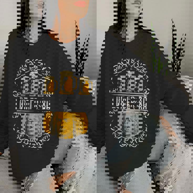 オクトーバーフェスト I Love Beer Bier & German クラシックミュージック レディーススウェットシャツ 彼女への贈り物