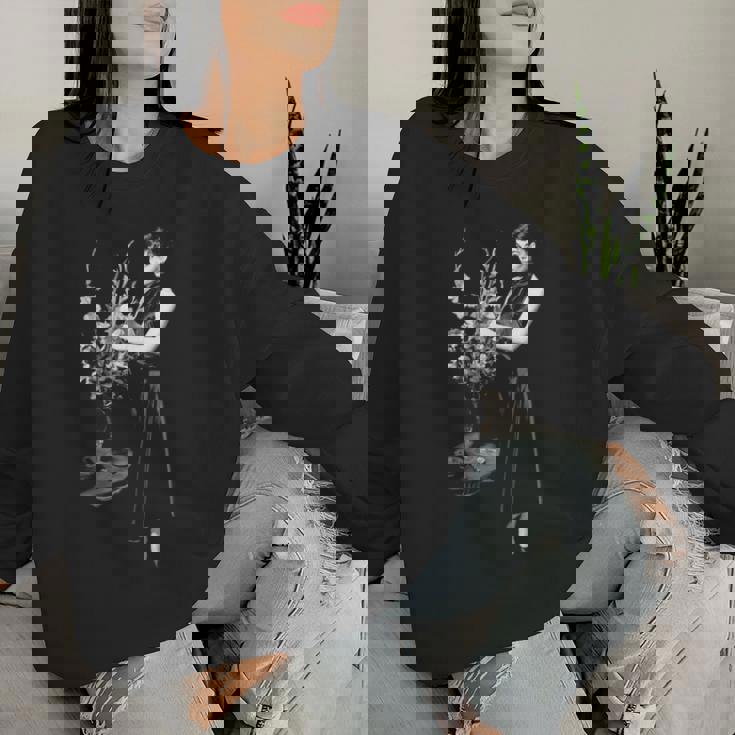 オードリー・ヘプバーンの花 長袖tシャツ レディーススウェットシャツ 彼女への贈り物