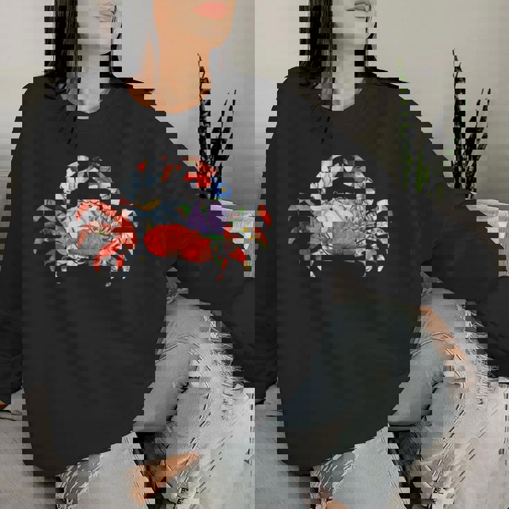 カニの花のグラフィック。 レディーススウェットシャツ 彼女への贈り物