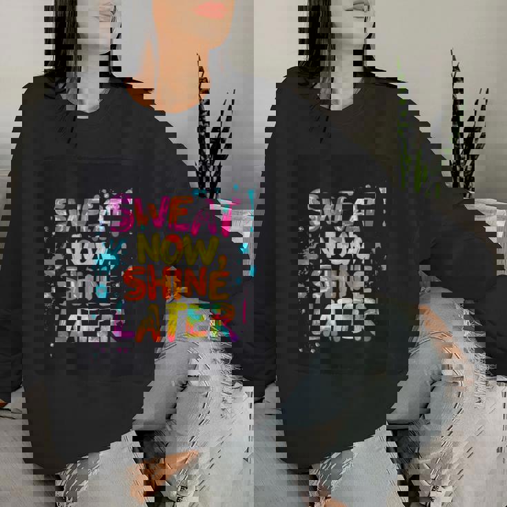 カラフルな汗が今輝き、男の子と女の子のためのステートメント。 レディーススウェットシャツ 彼女への贈り物