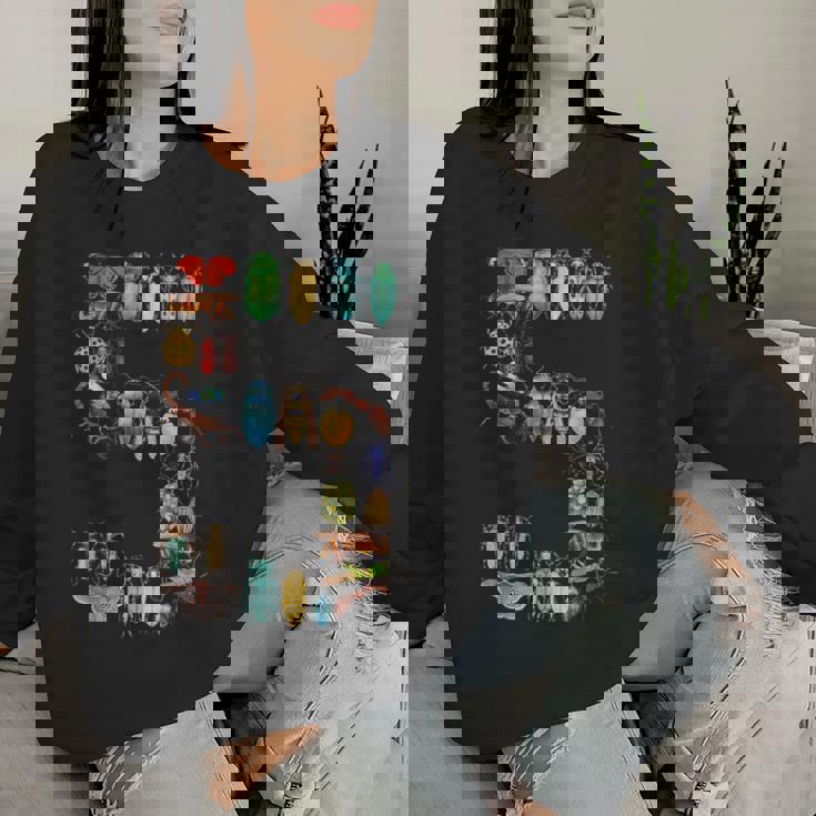 キッズ 5歳 誕生日 虫 虫 カブトムシ 男の子 女の子 5歳 レディーススウェットシャツ 彼女への贈り物