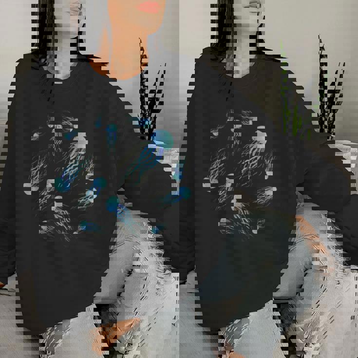 クラゲ柄 海洋生物 海洋生物 海洋生物 女の子 レディーススウェットシャツ 彼女への贈り物