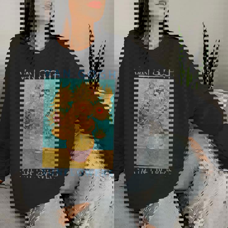ゴッホ 面白いtシャツ ひまわり 名作 アート 花 印象派 絵画 メンズ レディース 服 美術 油彩画 レディーススウェットシャツ 彼女への贈り物