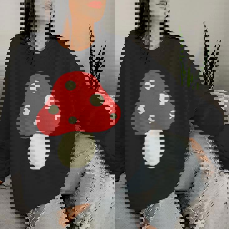 シンプルでキュートなキノコのグラフィック Cute Mushroom レディーススウェットシャツ 彼女への贈り物