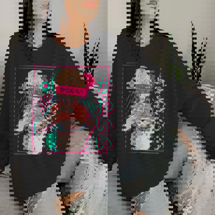 スケベなアニメの女の子 レディーススウェットシャツ 彼女への贈り物