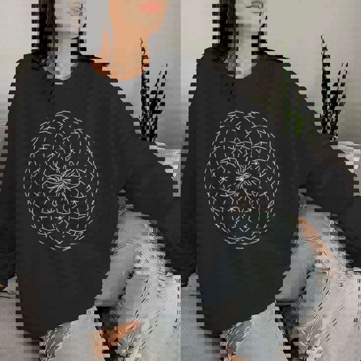 チューブトーラス 生命の花 神聖な幾何学模様 模様 形 レディーススウェットシャツ 彼女への贈り物