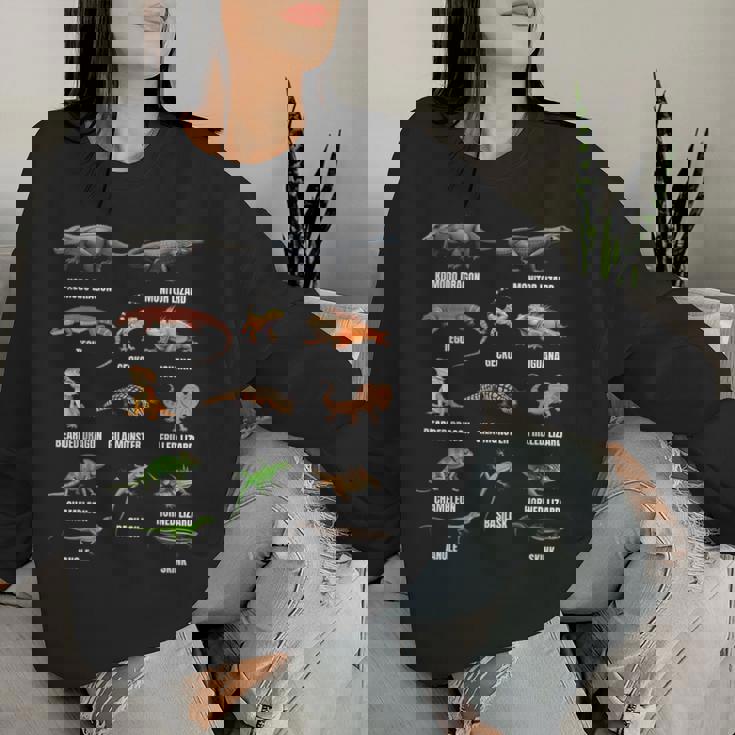 トカゲの種類 教育爬虫類学者 キッズ 男の子 女の子 レディーススウェットシャツ 彼女への贈り物