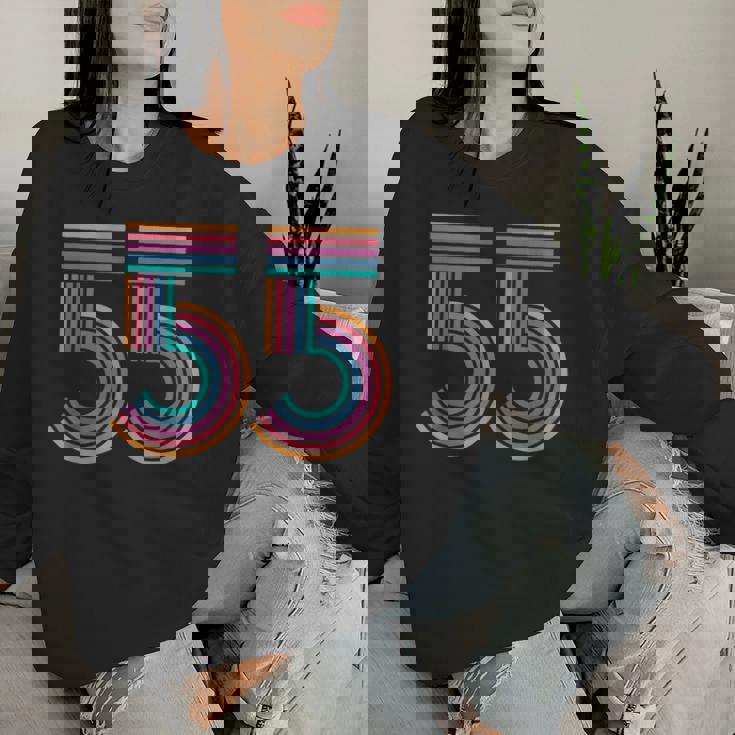 ナンバー55 五十五周年 男性 女性 55歳 誕生日 レディーススウェットシャツ 彼女への贈り物